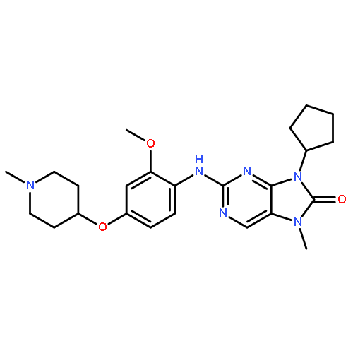 8H-Purin-8-one, 9-cyclopentyl-7,9-dihydro-2-[[2-methoxy-4-[(1-methyl-4-piperidinyl)oxy]phenyl]amino]-7-methyl-