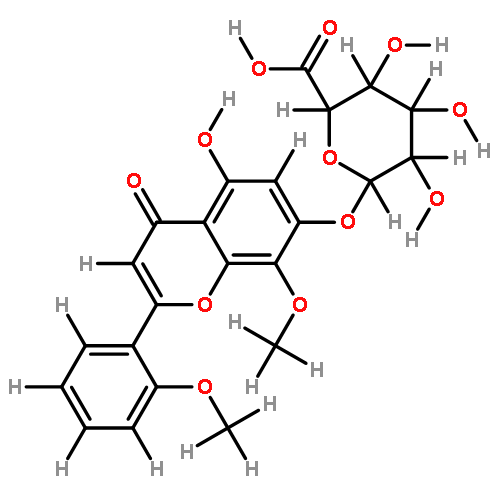 5,7'-dihydroxy-8,2'-dimethoxyflavone 7-O-beta-D-glucuronopyranoside