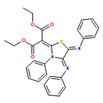 Propanedioic acid, [3-phenyl-4,5-bis(phenylimino)-2-thiazolidinylidene]-, diethyl ester