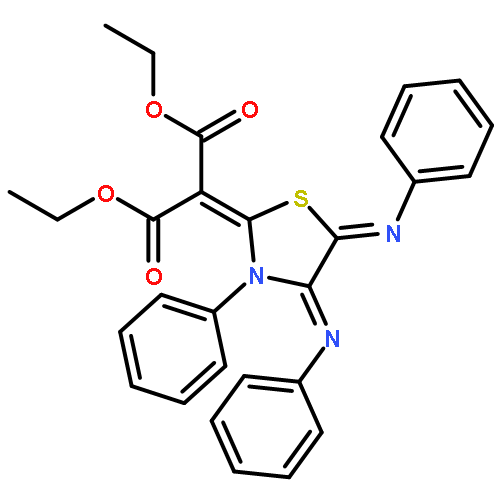 Propanedioic acid, [3-phenyl-4,5-bis(phenylimino)-2-thiazolidinylidene]-, diethyl ester