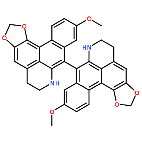 8,8'-Bi-5H-benzo[g]-1,3-benzodioxolo[6,5,4-de]quinoline, 6,6',7,7'-tetrahydro-10,10'-dimethoxy-, (±)-