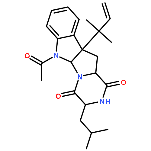 2H-Pyrazino[1',2':1,5]pyrrolo[2,3-b]indole-1,4(3H,5aH)-dione,6-acetyl-10b-(1,1-dimethyl-2-propen-1-yl)-6,10b,11,11a-tetrahydro-3-(2-methylpropyl)-,(3S,5aR,10bR,11aS)-