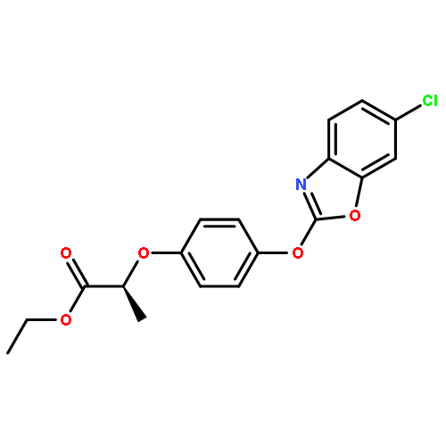 Propanoic acid,2-[4-[(6-chloro-2-benzoxazolyl)oxy]phenoxy]-, ethyl ester, (2S)-