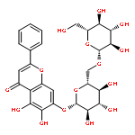 4H-1-Benzopyran-4-one,7-[(6-O-b-D-glucopyranosyl-b-D-glucopyranosyl)oxy]-5,6-dihydroxy-2-phenyl-