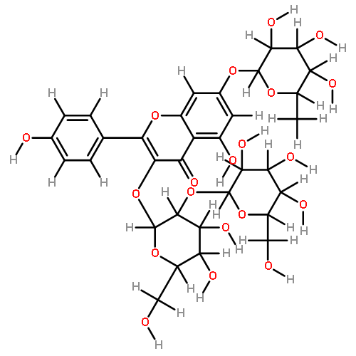 3,5,7-trihydroxy-2-(4-hydroxyphenyl)-4H-1-benzopyran-4-one 3-O-beta-D-glucopyranosyl-(1->2)-beta-D-galactopyranosyl-7-O-alpha-L-rhamnopyranoside