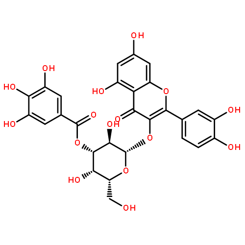 2-(3,4-dihydroxyphenyl)-5,7-dihydroxy-4-oxo-4H-chromen-3-yl 3-O-[(3,4,5-trihydroxyphenyl)carbonyl]-beta-D-galactopyranoside