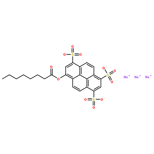 Octanoic acid,3,6,8-trisulfo-1-pyrenyl ester, sodium salt (1:3)