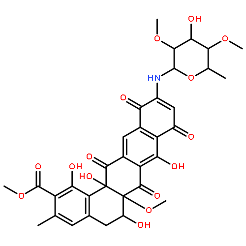 Benzo[a]naphthacene-2-carboxylicacid, 11-[(6-deoxy-2,4-di-O-methyl-b-L-mannopyranosyl)amino]-5,6,6a,7,9,12,14,14a-octahydro-1,6,8,14a-tetrahydroxy-6a-methoxy-3-methyl-7,9,12,14-tetraoxo-,methyl ester, (6a,6ab,14ab)-