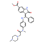 1H-Indole-6-carboxylic acid, 2,3-dihydro-3-[[[4-[methyl[2-(4-methyl-1-piperazinyl)acetyl]amino]phenyl]amino]phenylmethylene]-2-oxo-, methyl ester