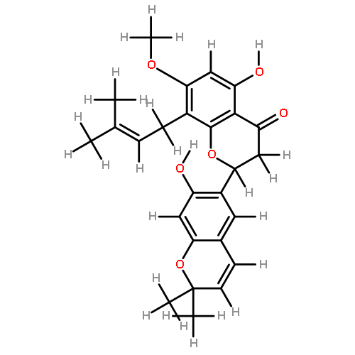 (2S)-5,2'-dihydroxy-7-methoxy-8-(3-methylbut-2-enyl)-2''',2'''-dimethylpyrano[5''',6''':5',4']flavanone