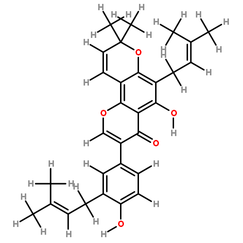 5,4'-dihydroxy-3',6-di(3-methylbut-2-enyl)-2''',2'''-dimethylpyrano[6''',5''':7,8]isoflavanone