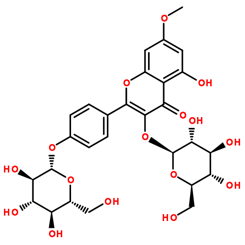 4H-1-Benzopyran-4-one,3-(b-D-glucopyranosyloxy)-2-[4-(b-D-glucopyranosyloxy)phenyl]-5-hydroxy-7-methoxy-