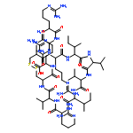 N~5~-(diaminomethylidene)ornithyl-N-[13,22-di(butan-2-yl)-4-({1-carboxy-4-[(diaminomethylidene)amino]butyl}carbamoyl)-10,25-bis{3-[(diaminomethylidene)amino]propyl}-6,9,12,15,18,21,24,27-octaoxo-7,16,19-tri(propan-2-yl)-1,2-dithia-5,8,11,14,17,20,23,26-oc