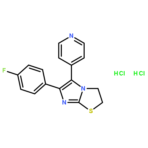 Imidazo[2,1-b]thiazole,6-(4-fluorophenyl)-2,3-dihydro-5-(4-pyridinyl)-, hydrochloride (1:2)