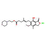 4-Hexenoic acid,6-(1,3-dihydro-4-hydroxy-6-methoxy-7-methyl-3-oxo-5-isobenzofuranyl)-4-methyl-,2-(4-morpholinyl)ethyl ester, hydrochloride (1:1), (4E)-