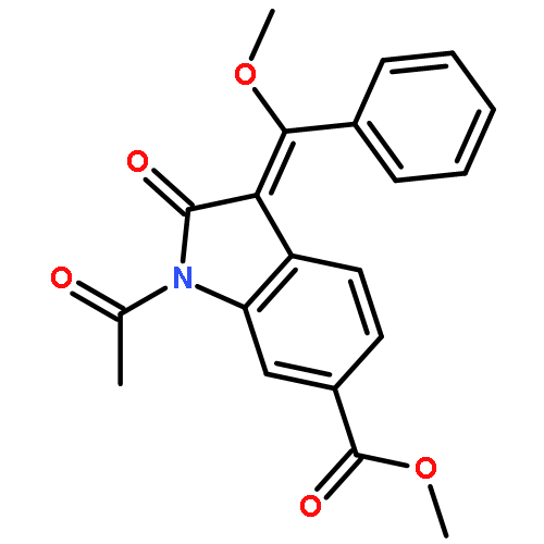 1H-Indole-6-carboxylic acid, 1-acetyl-2,3-dihydro-3-(methoxyphenylmethylene)-2-oxo-, methyl ester, (3E)-