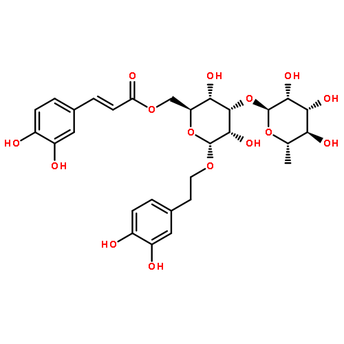 b-D-Allopyranoside,2-(3,4-dihydroxyphenyl)ethyl O-6-deoxy-a-L-mannopyranosyl-(1®2)-O-[b-D-glucopyranosyl-(1®6)]-, 3-[(2E)-3-(3,4-dihydroxyphenyl)-2-propenoate] (9CI)