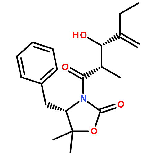 (S)-4-benzyl-3-((2S,3S)-3-hydroxy-2-methyl-4-methylenehexanoyl)-5,5-dimethyloxazolidin-2-one