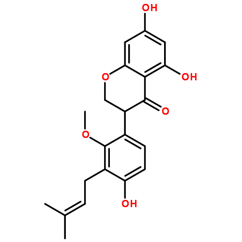 5,7-dihydroxy-3-[4-hydroxy-2-methoxy-3-(3-methylbut-2-en-1-yl)phenyl]-2,3-dihydro-4H-chromen-4-one