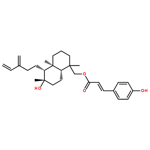 ((1S,4aS,5R,6R,8aR)-6-hydroxy-1,4a,6-trimethyl-5-(3-methylenepent-4-en-1-yl)decahydronaphthalen-1-yl)methyl (E)-3-(4-hydroxyphenyl)acrylate