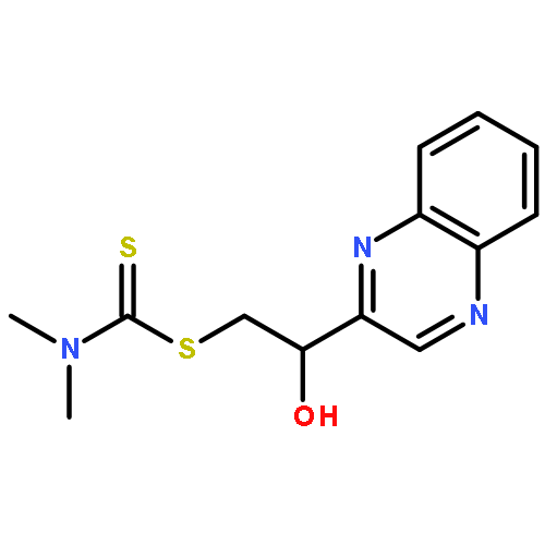 Carbamodithioic acid, dimethyl-, 2-hydroxy-2-(2-quinoxalinyl)ethyl ester