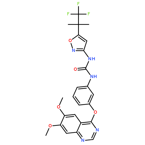 1-[3-(6,7-dimethoxyquinazolin-4-yl)oxyphenyl]-3-[5-(1,1,1-trifluoro-2-methylpropan-2-yl)-1,2-oxazol-3-yl]urea