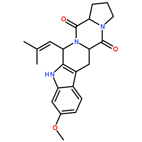 5H,14H-Pyrrolo[1'',2'':4',5']pyrazino[1',2':1,6]pyrido[3,4-b]indole-5,14-dione,1,2,3,5a,6,11,12,14a-octahydro-9-methoxy-12-(2-methyl-1-propen-1-yl)-,(5aS,12S,14aS)-