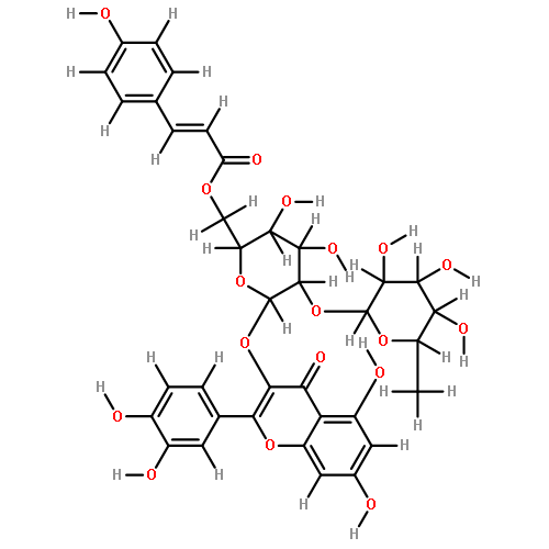 quercetin 3-O-(2''-O-alpha-L-rhamnopyranosyl-6''-O-E-p-coumaroyl)-beta-D-glucopyranoside