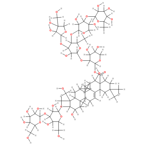 3-O-beta-D-glucopyranosyl-(1->3)-beta-D-glucopyranosyl-2beta,3beta,16alpha,23-tetrahydroxyolean-12-en-28-oic acid 28-O-alpha-L-rhamnopyranosyl-(1->3)-beta-D-xylopyranosyl-(1->4)-[beta-D-apiosyl-(1->3)]-alpha-L-rhamnopyranosyl-(1->2)-alpha-L-arabinopyranoside