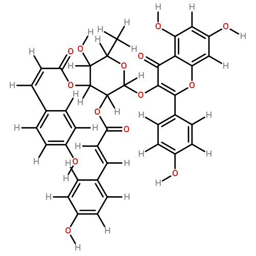 kaempferol 3-O-alpha-L-(2''-E-p-coumaroyl-3''-Z-p-coumaroyl)rhamnopyranoside