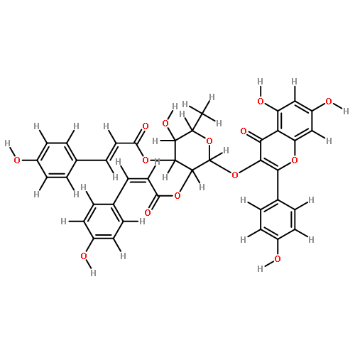 kaempferol 3-O-alpha-L-(2''-Z-p-coumaroyl-3''-E-p-coumaroyl)rhamnopyranoside