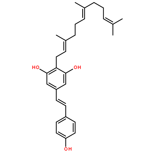 5-[(E)-4-hydroxystyryl]-2-[(2E,6E)-3,7,11-trimethyldodeca-2,6,10-trienyl]benzene-1,3-diol