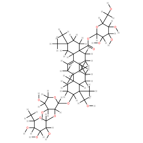 1-O-[(3beta)-3-{[2-O-(6-deoxy-alpha-L-mannopyranosyl)-alpha-L-arabinopyranosyl]oxy}-23-hydroxy-28-oxoolean-12-en-28-yl]-beta-D-glucopyranose