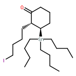 Cyclohexanone, 2-(4-iodobutyl)-3-(tributylstannyl)-, trans-