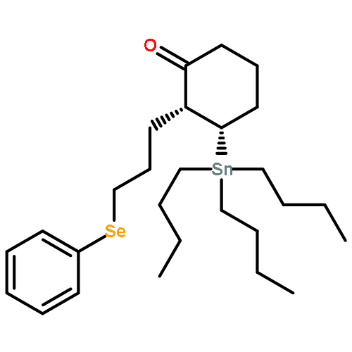 Cyclohexanone, 2-[3-(phenylseleno)propyl]-3-(tributylstannyl)-, cis-