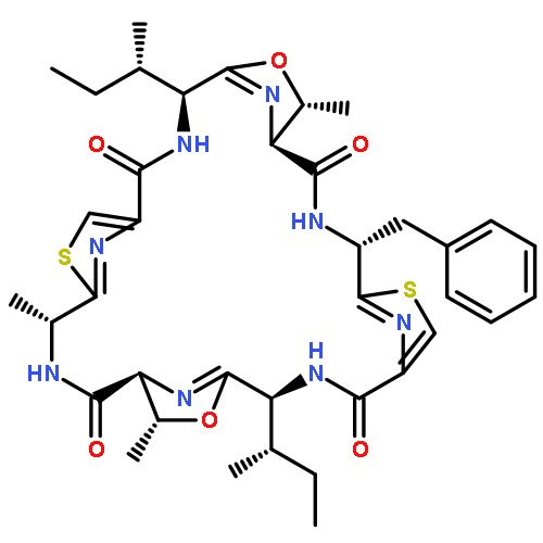 6,20-Dioxa-13,27-dithia-3,10,17,24,29,30,31,32-octaazapentacyclo[24.2.1.15,8.112,15.119,22]dotriaconta-5(32),12(31),14,19(30),26(29),28-hexaene-2,9,16,23-tetrone,7,11,21-trimethyl-4,18-bis[(1S)-1-methylpropyl]-25-(phenylmethyl)-,(4S,7R,8S,11R,18S,21R,22S,25R)-