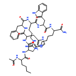 (3s,6s,9r,12s,15s,23s)-15-[[(2s)-2-acetamidohexanoyl]amino]-9-benzyl-6-[3-(diaminomethylideneamino)propyl]-12-(1h-imidazol-5-ylmethyl)-3-(1h-indol-3-ylmethyl)-2,5,8,11,14,17-hexaoxo-1,4,7,10,13,18-hexazacyclotricosane-23-carboxamide