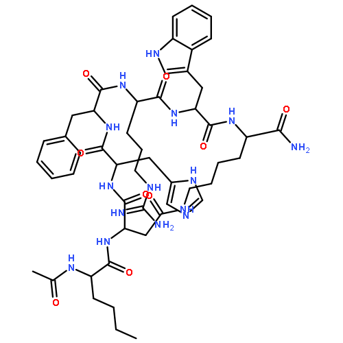 (3s,6s,9r,12s,15s,23s)-15-[[(2s)-2-acetamidohexanoyl]amino]-9-benzyl-6-[3-(diaminomethylideneamino)propyl]-12-(1h-imidazol-5-ylmethyl)-3-(1h-indol-3-ylmethyl)-2,5,8,11,14,17-hexaoxo-1,4,7,10,13,18-hexazacyclotricosane-23-carboxamide