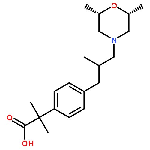 Benzeneacetic acid,4-[3-[(2R,6S)-2,6-dimethyl-4-morpholinyl]-2-methylpropyl]-a,a-dimethyl-, rel-