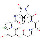 Cyclo[N-methyl-L-alanyl-b-alanyl-(4x)-5-chloro-3,5-dideoxy-D-glycero-pentonoyl-L-prolyl-L-isoleucyl-N-methyl-L-valyl]