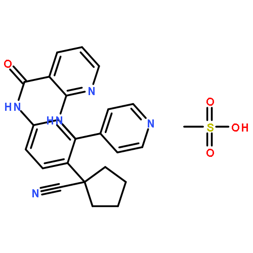 N-[4-(1-Cyanocyclopentyl)phenyl]-2-[(4-pyridinylmethyl)amino]-3-pyridinecarboxamide methanesulfonate