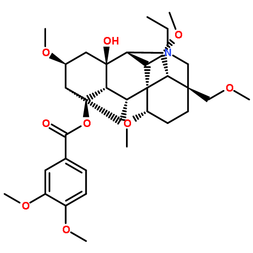 (1alpha,6alpha,14alpha,16beta)-20-ethyl-8-hydroxy-1,6,16-trimethoxy-4-(methoxymethyl)aconitan-14-yl 3,4-dimethoxybenzoate