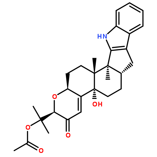 2H-Pyrano[2'',3'':5',6']benz[1',2':6,7]indeno[1,2-b]indol-3(4bH)-one,2-[1-(acetyloxy)-1-methylethyl]-5,6,6a,7,12,12b,12c,13,14,14a-decahydro-4b-hydroxy-12b,12c-dimethyl-,(2R,4bS,6aS,12bS,12cR,14aS)-