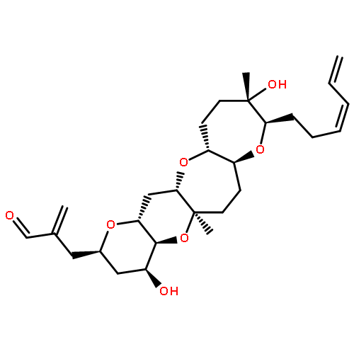 Oxepino[3,2-b]pyrano[2',3':5,6]pyrano[2,3-f]oxepin-2-propanal,9-(3Z)-3,5-hexadien-1-ylhexadecahydro-4,10-dihydroxy-5a,10-dimethyl-a-methylene-,(2R,4S,4aS,5aR,7aS,9R,10S,12aR,13aS,14aR)-