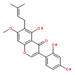 3-(2,4-dihydroxyphenyl)-5-hydroxy-7-methoxy-6-(3-methylbut-2-en-1-yl)-4H-chromen-4-one