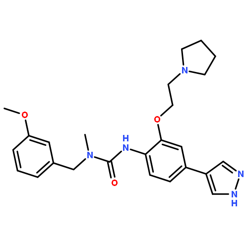 Urea, N-[(3-methoxyphenyl)methyl]-N-methyl-N'-[4-(1H-pyrazol-4-yl)-2-[2-(1-pyrrolidinyl)ethoxy]phenyl]-