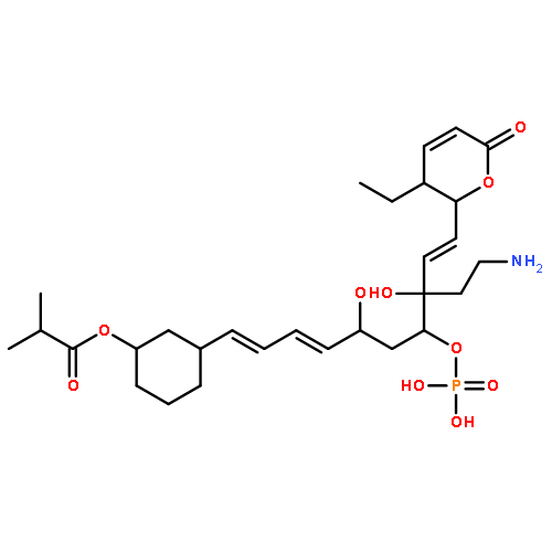 Propanoic acid,2-methyl-,(1S,3R)-3-[(1Z,3Z,5R,7R,8R,9E)-8-(2-aminoethyl)-10-[(2S,3S)-3-ethyl-3,6-dihydro-6-oxo-2H-pyran-2-yl]-5,8-dihydroxy-7-(phosphonooxy)-1,3,9-decatrien-1-yl]cyclohexylester