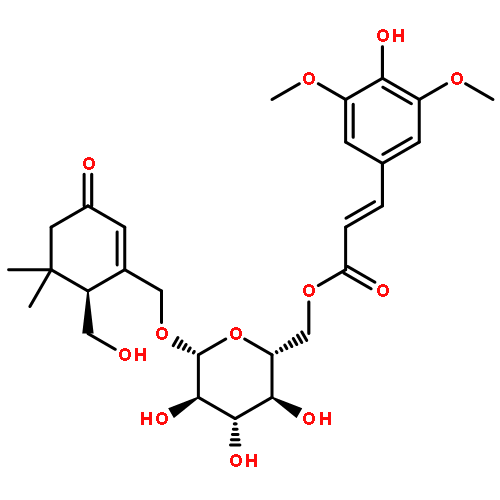 (4S)-3-{{{6-O-[(2E)-3-(4-hydroxy-3,5-dimethoxyphenyl)-1-oxoprop-2-en-1-yl]-beta-D-glucopyranosyl}oxy}methyl}-4-(hydroxymethyl)-5,5-dimethylcyclohex-2-en-1-one