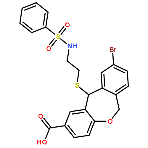 9-bromo-11-({2-[(phenylsulfonyl)amino]ethyl}sulfanyl)-6,11-dihydrodibenzo[b,e]oxepine-2-carboxylic acid