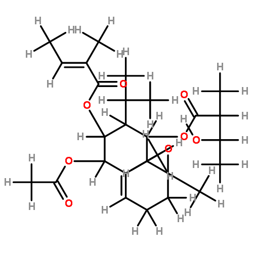 9,10-epoxy-5beta-O-acetyl-6alpha-O-tigloyl-7alphaH-8beta-O-(3''-hydroxy-2''-methylbutyryl)germacra-3(4)E-ene